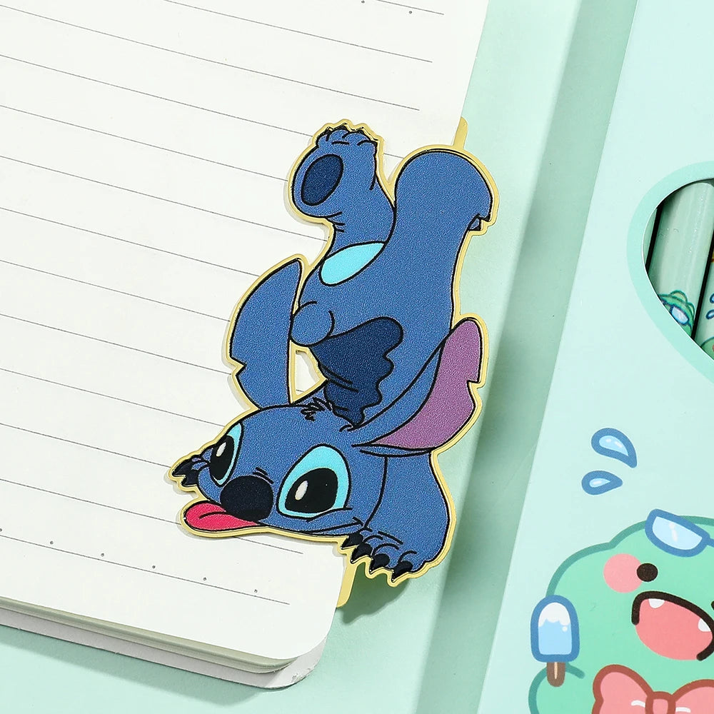 Cute Stitch Book Marks Cartoon Anime Fans Gifts Collect Metal Bookmarks Gifts From Parents to Kids Toys for Students Stationery