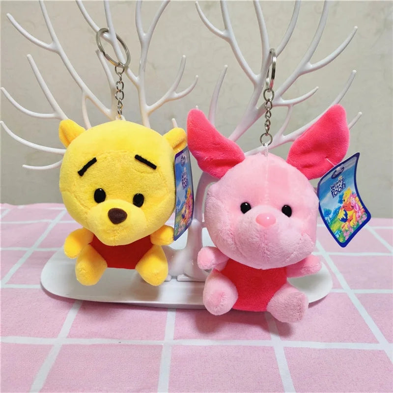 Wholsale 20pcs/lot 10cm Winnie the Pooh Lilo Stitch Plush Toys Cute Rabbit Daisy Animal Stuffed Small Pendant Gifts For Kids