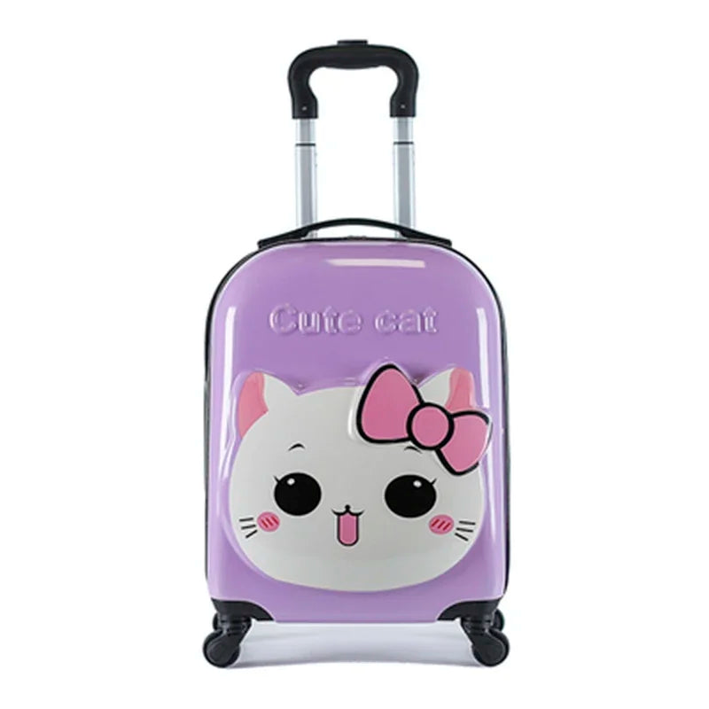 XQ kids travel suitcase 18-inch carry ons luggage trolley case for girls boys gift cabin rolling luggage spinner cute Cartoon