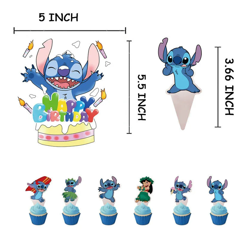 Lilo & Stitch Cake Decorations Stitch Theme Kids Boys Birthday Party Supplies Baby Shower Gift Cupcake Picks