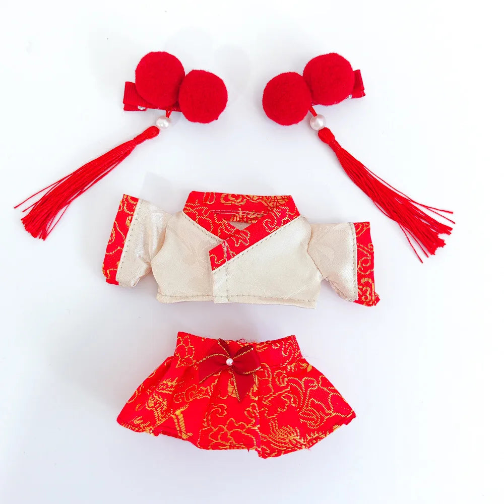 17cm Mini Plush Doll'S Clothes Outfit Accessories For Labubu V1 V2 Christmas Cookie Man Sweater Hat Clothing New Year Gift