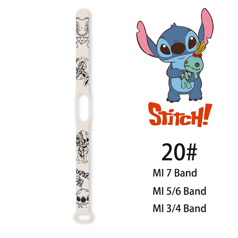Lilo & Stitch Strap for Xiaomi Mi Band 7 bracelet Sport silicone watch wristband Miband wriststrap For Xiaomi mi band 3 4 5 6 7