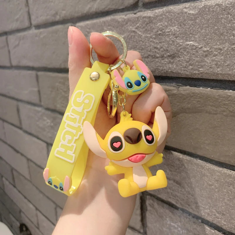 Lilo & Stitch Toys Keychian Children Anime Stitch Pendant Doll Keyring Kawaii Angel Keychians Cute Girls Christmas Gifts