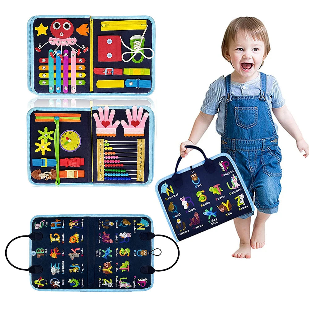 Kids Busy Board Toy – Enhances Fine Motor Skills, Fun Learning Game for Home & Classroom, Travel Toy, Birthday Gift for Boys and