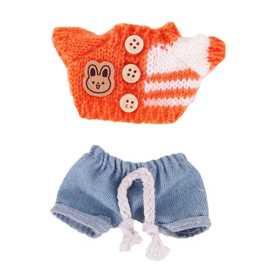 Doll Sweater Pants Shoes set For labubu Clothes 17 cm Doll Accessories,Toys For Girls,Christmas Festival Birthday Present