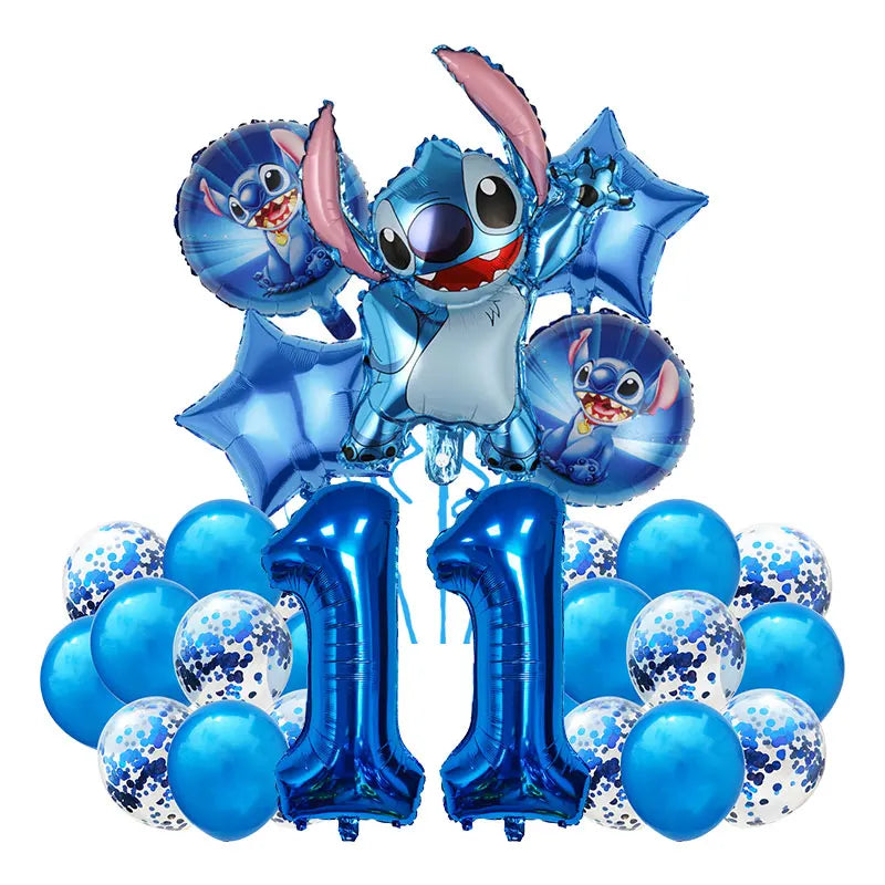 Lilo and Stitch Birthday Decoration Balloons Banner Backdrop Tablecloth Plates Cups Napkins Straws Event Party Supplies for Kids