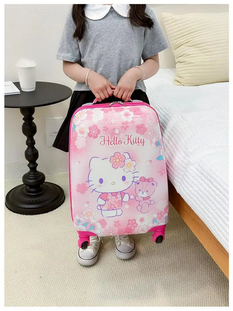 New 18-Inch Suitcase Kawaii Kuromi Kids Trolley Case Student Cartoon Luggage Girls Travel Portable Boarding Case Kids Toys Gift