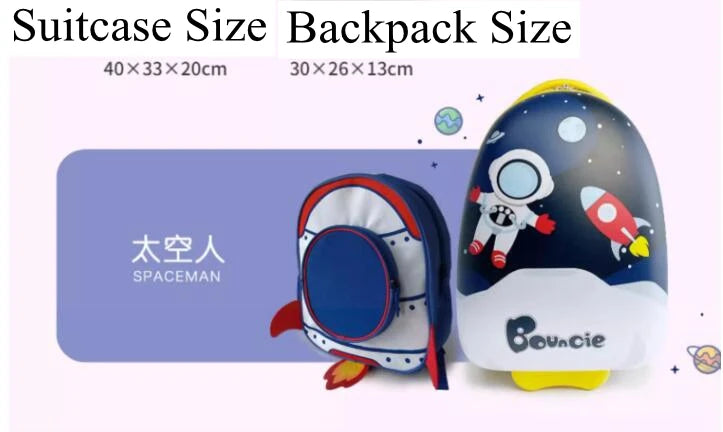 Children's 16 inch Luggage Suitcase Set Backpack Girls Cartoon Travel Trolley Luggage Bag For boys Boarding Suitcase For Kids