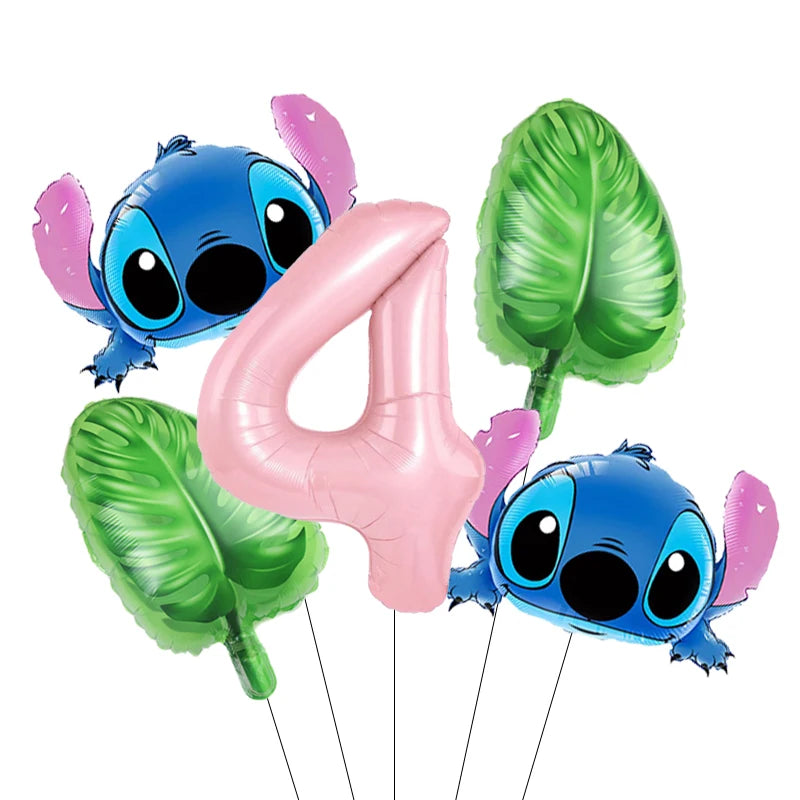 Lilo Stitch 32inch Number Foil Balloons Stitch Birthday Party Supplies Children Balloons Baby Shower Decoration Supplies