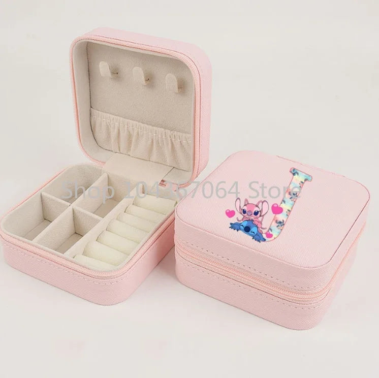 Lilo Stitch Mini Jewelry Storage Box Travel Organizer Jewelry Case Organizer Display Storage Earrings Holder Case Birthday Gifts