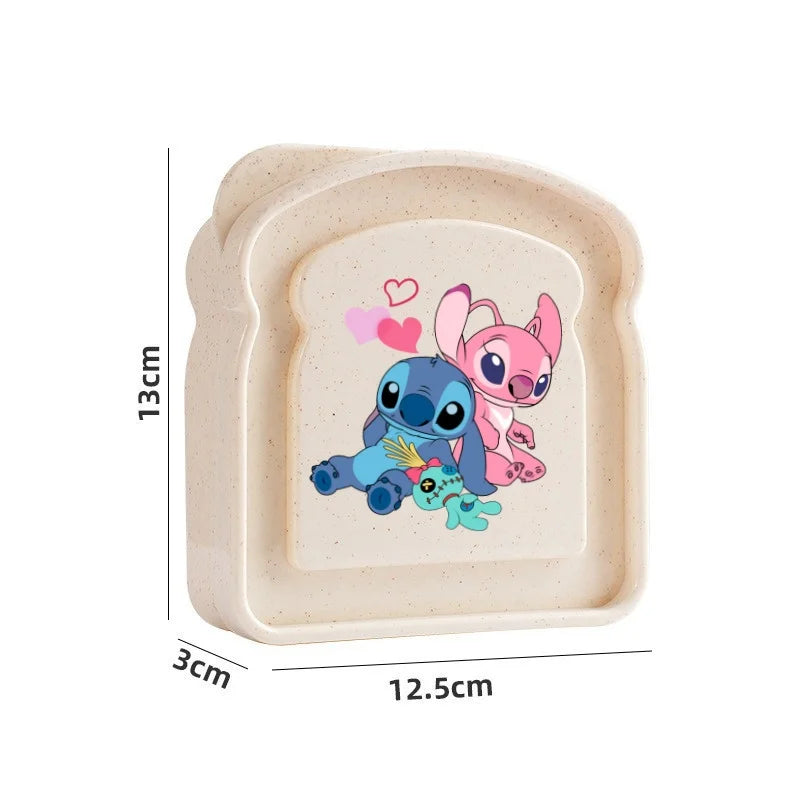 Stitch Sandwich Containers Lunch Box Toast Storage Box with Lid Portable Food Storage Case Reusable Microwave Lunch Case Gifts