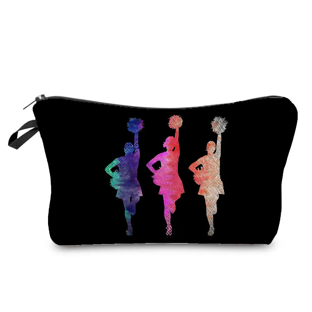 Cheerleading Girl Makeup Bag Club Gift Bag Female Portable Custom Pattern Cosmetic Bag Travel Organizer Storage Bag Toiletry Kit