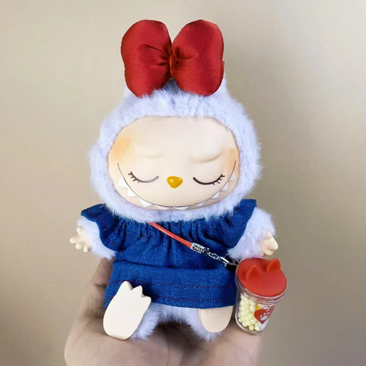 17cm labubu clothes outfit Plush doll clothes Macaron Cute Clothing DIY Kid Gift  Dog Clothes Hair accessories v1 v2 clothes
