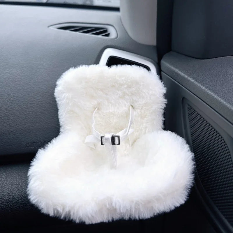 Mini Plush Safety Seat Kawaii Labubu Idol Kpop Doll Display Seat Car Air Aromatreatment Decoration Accessories