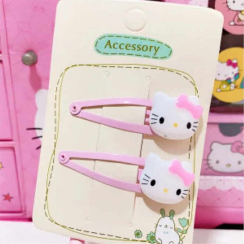 2PCS Girl Hair Clip Kawaii Cartoon BB Hair Clip Girl Hairs Accessories Headwear Bangs Clip Bow HairClips Gift Festival gifts