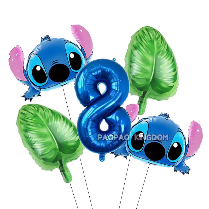 Lilo Stitch 32inch Number Foil Balloons Stitch Birthday Party Supplies Children Balloons Baby Shower Decoration Supplies