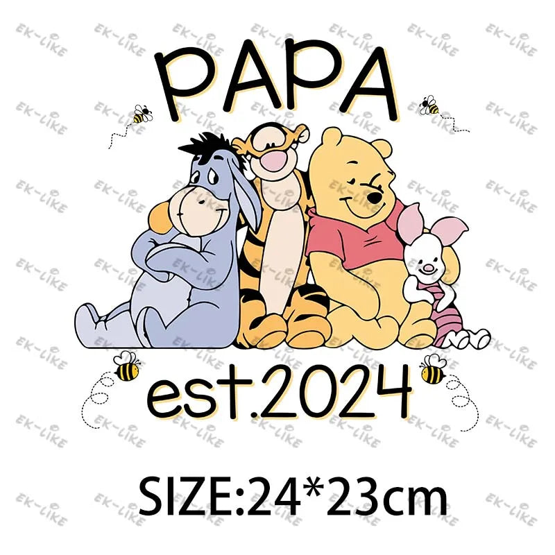 Dad Squad King Lion Toy Story Mickey Stitch Happy Father's Day Iron on Picture on Clothes Strong viscosity Diy Craft