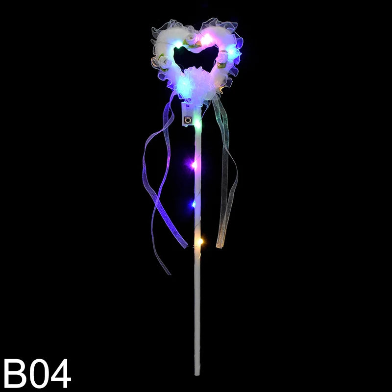 LED Colour Angel Feather Wings Girls Unicorn Halo Headband Fairy Stick Luminous Prop Cosplay Party Costume Glowing Accessories