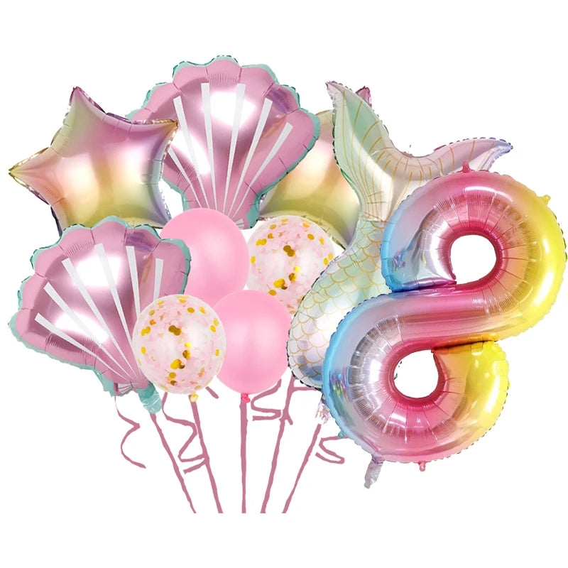 Mermaid Princes Birthday Party Decorations Disposable Tableware Gif Bag Foil Balloon Backdrop Decor Baby Shower Party Supplies