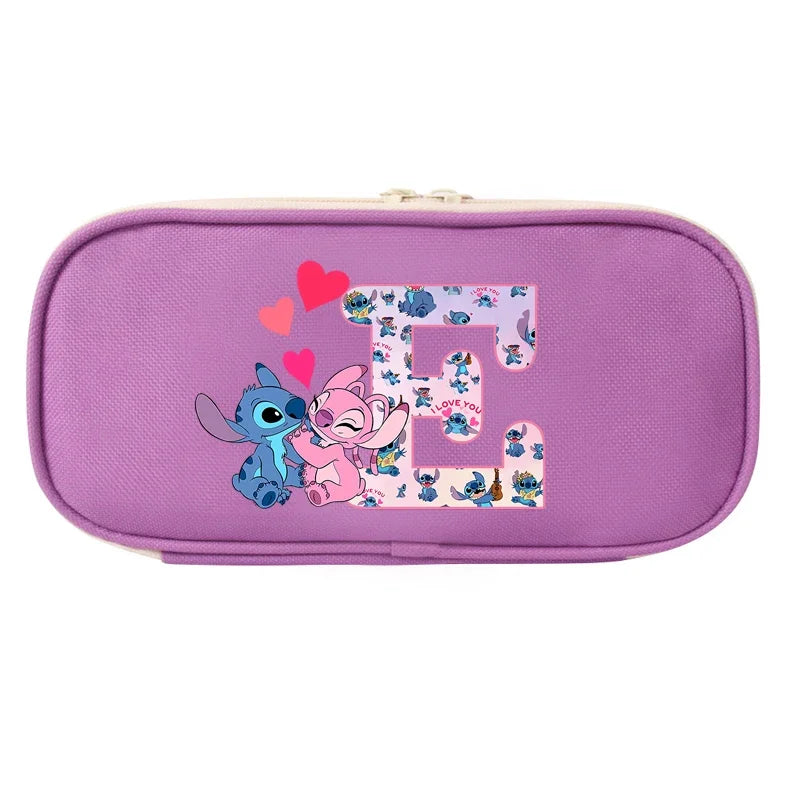 Lilo&Stitch Pencil Box Letter A B C Student School Supplies Stationery Kids Penbag Pencilcase Kawaii Boy Girl Birthday Cute Gift