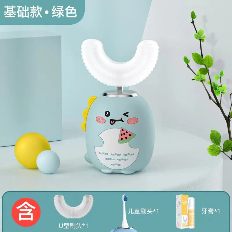 U-Shaped Electric Rechargeable Toothbrush For Children, Oral Care For Boys And Girls Over 2 Years Old, Tooth Cleaning And Brush