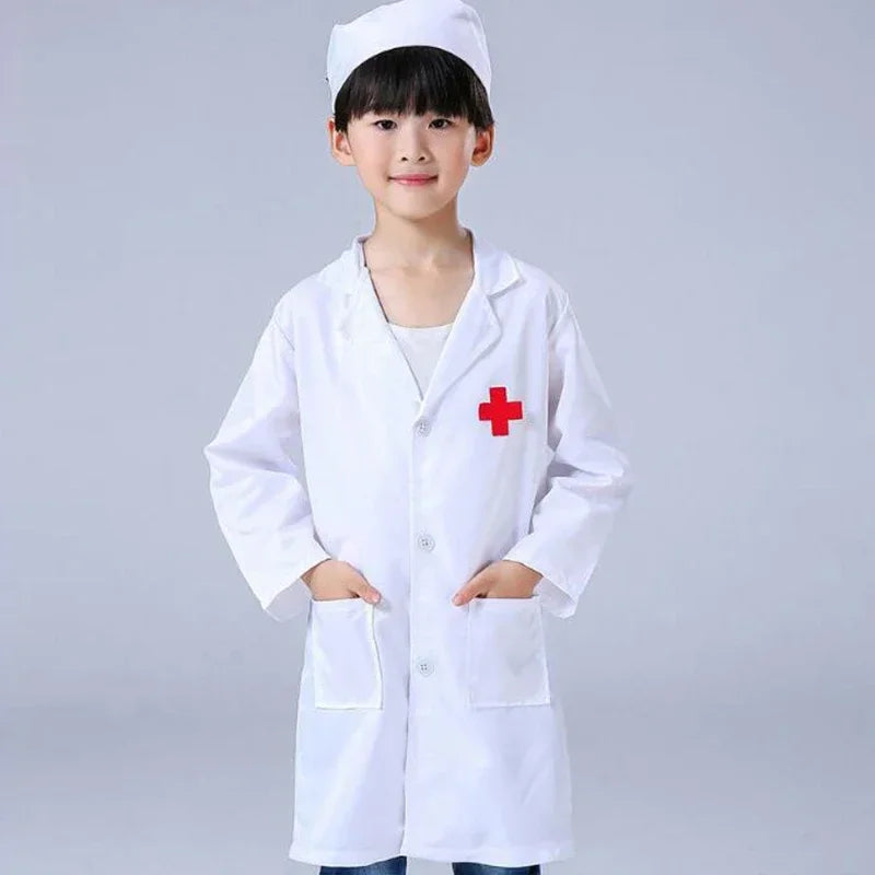 Children Doctors Nurses Kindergartens Professional Practitioners Role Dressing Performance Costume White Coat Festival Costumes
