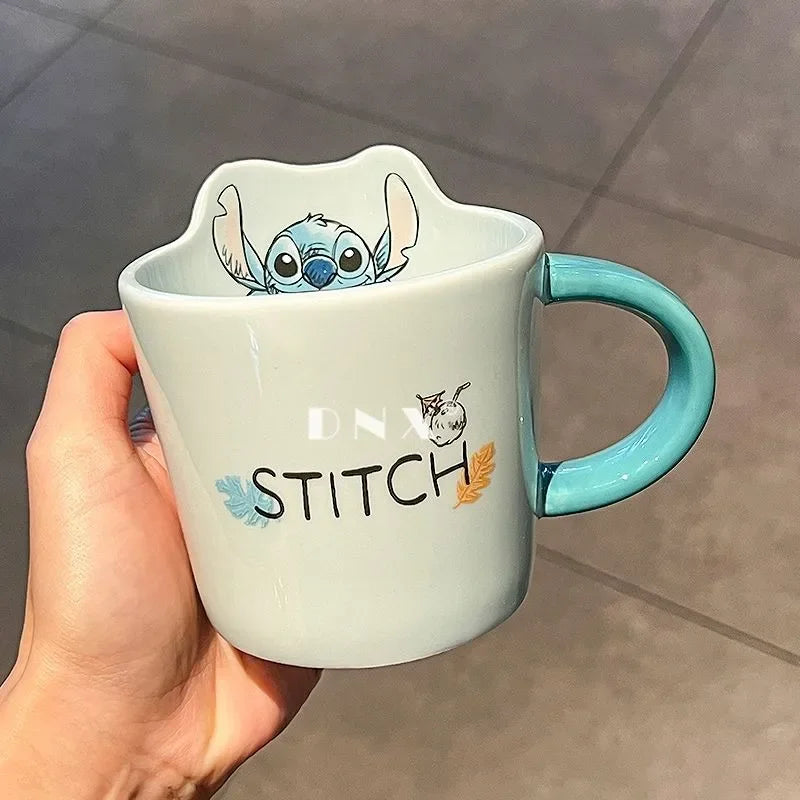 Best Selling Lilo & Stitch Creative Casual Ceramic Mug Office Desk Bedroom Restaurant Boys and Girls Birthday Gift Drinking Cup