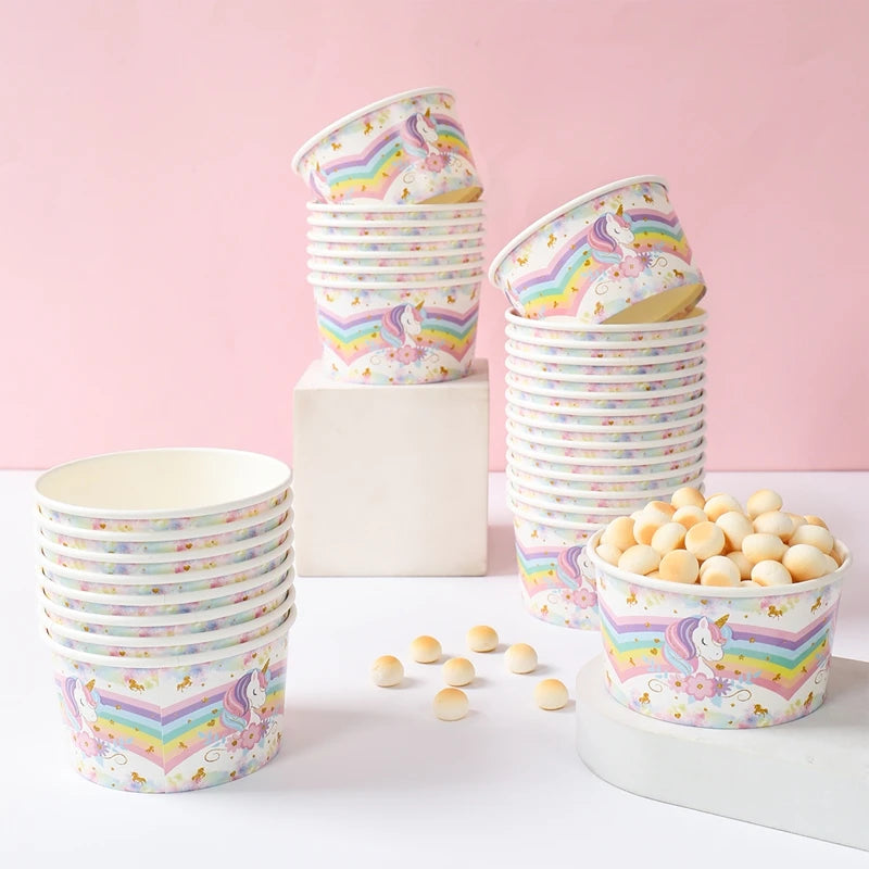 Unicorn Party Supplies Rainbow Unicorn Paper Plates Cups Napkin for Baby Shower First Girls Birthday Party Decorations