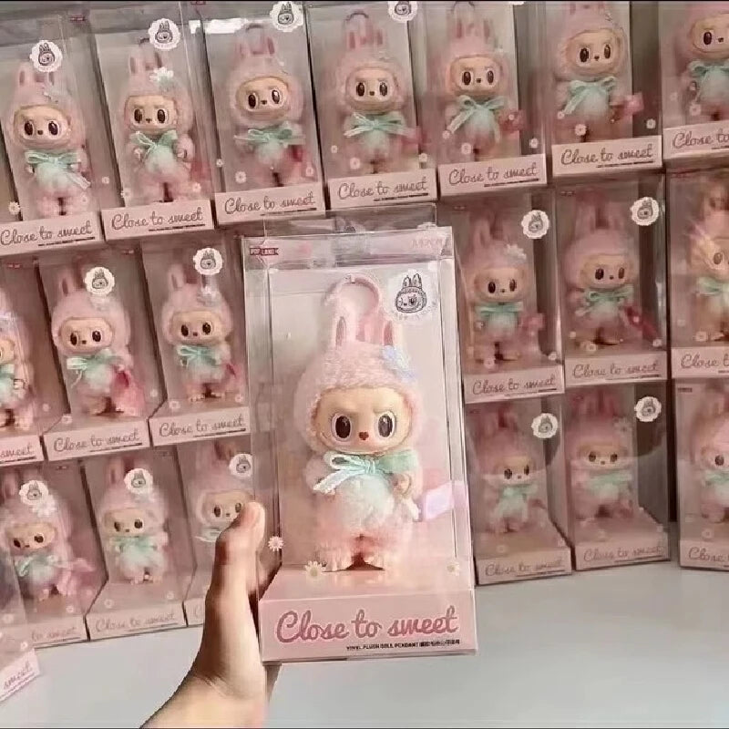 Copy High Quality Version New Product Labubu Sweetheart Doll Mokoko First Generation Plush Pendant Vinyl Pulling Cloth Hanging D