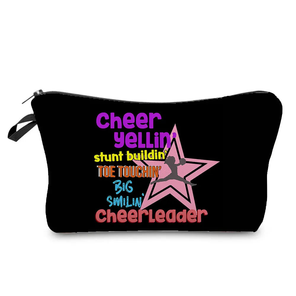 Cheerleading Girl Makeup Bag Club Gift Bag Female Portable Custom Pattern Cosmetic Bag Travel Organizer Storage Bag Toiletry Kit