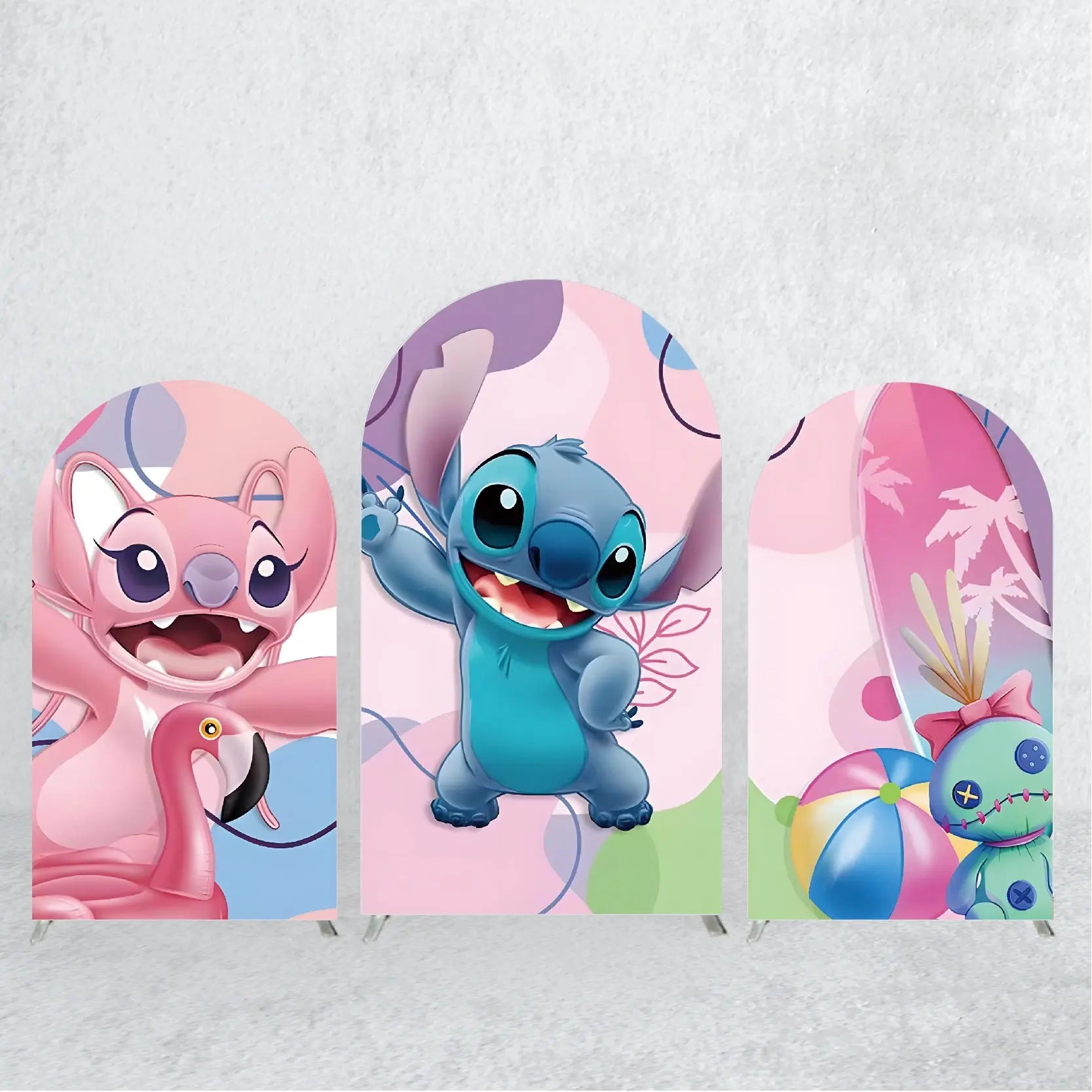 Lilo and Stitch Backdrops Arch Cover Elastic Fabric Kids Birthday Party Custom Decoration Supplies Photo Background Banner Props