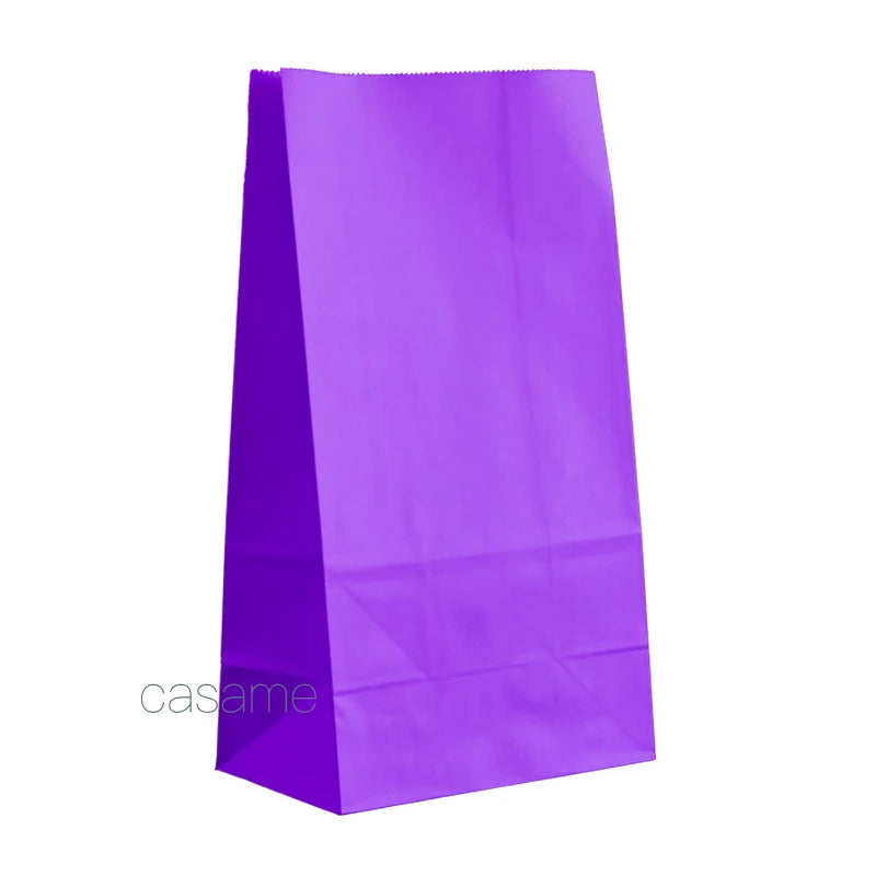 10 pcs Colored Paper Bags Party Favor Bags Goodie Bags Colorful Rainbow Gift Bags Treat Goody Bags for Christmas Birthday
