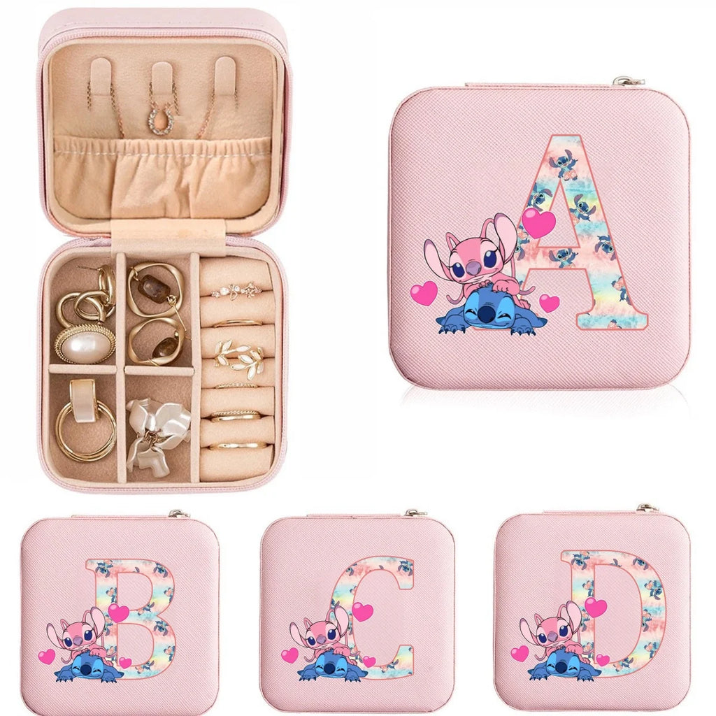 Lilo Stitch Mini Jewelry Storage Box Travel Organizer Jewelry Case Organizer Display Storage Earrings Holder Case Birthday Gifts