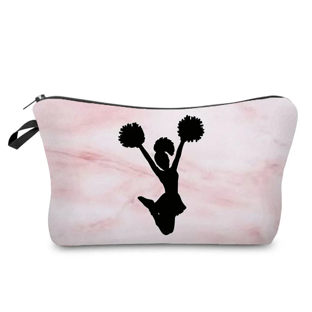 Cheerleading Girl Makeup Bag Club Gift Bag Female Portable Custom Pattern Cosmetic Bag Travel Organizer Storage Bag Toiletry Kit