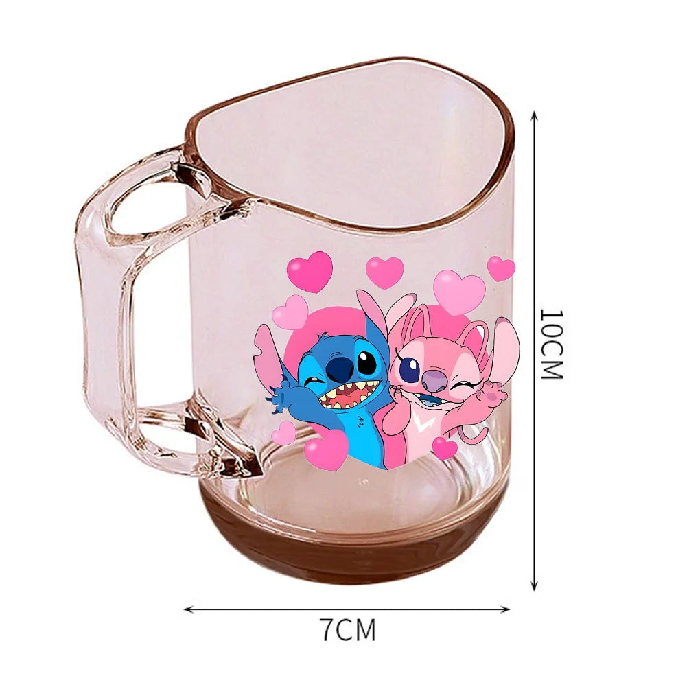 Stitch Lilo and Stitch animation peripheral cartoon printed transparent resin mouthwash and toothbrush cup anti-fall water cup
