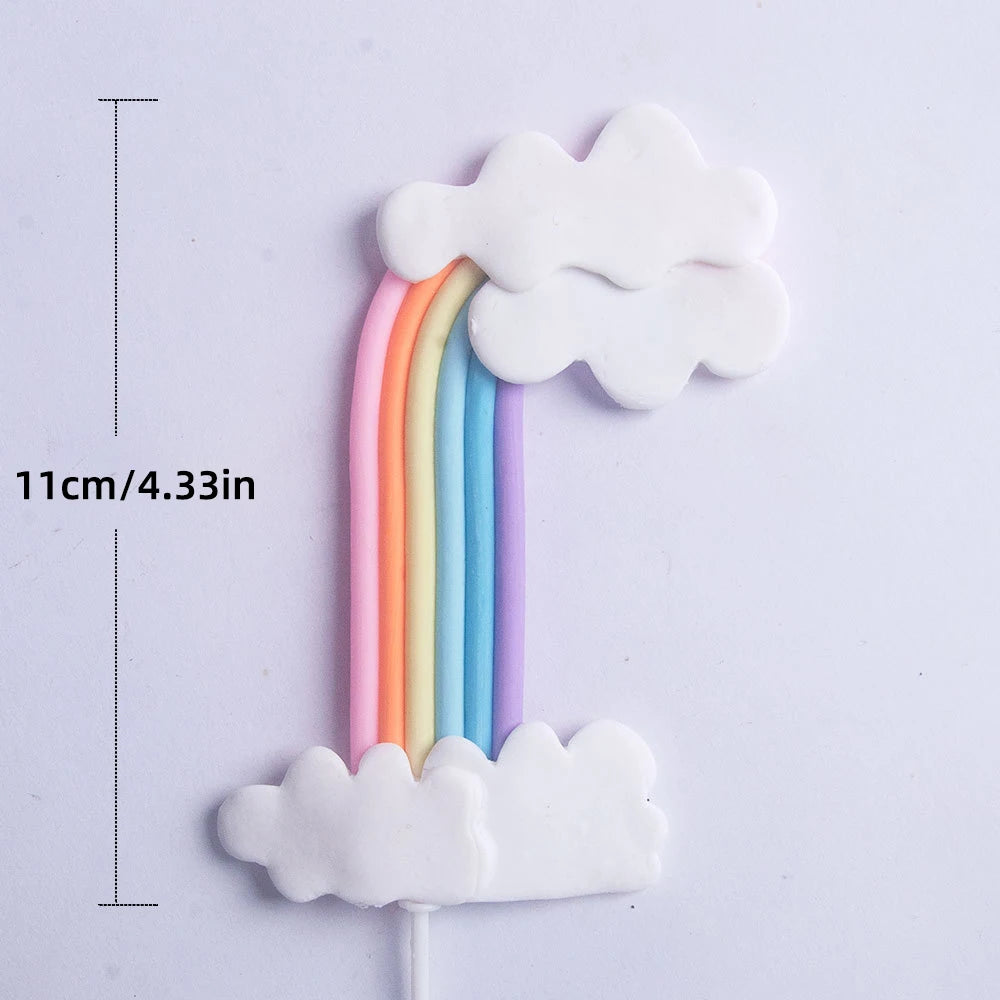 Unicorn Theme Cake Topper Happy Birthday Rainbow Stars Girl Birthday Baby Shower Party  Cake Decoration for Girl's 16th Birthday