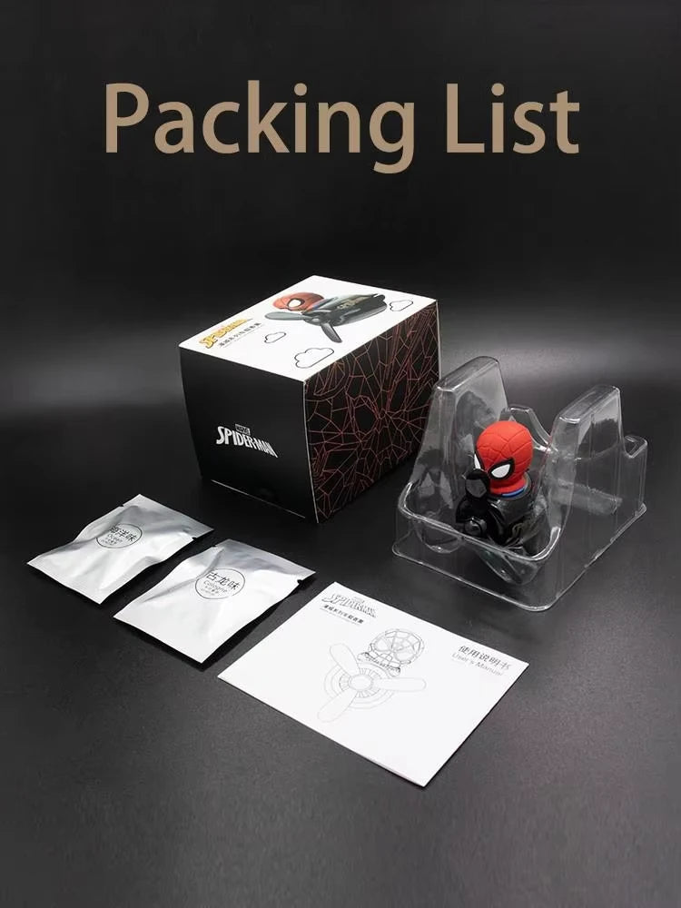 Anime Stitch Car Aromatherapy Accessory Kawaii Spider-Man Car Air Conditioning Port Decoration Rotating Propeller Toys Gifts