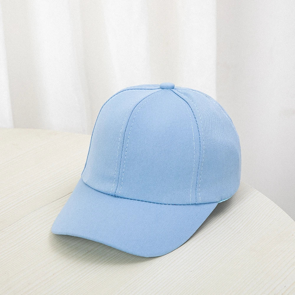 1pcs 2024 New   Fashion Candy Color Kids Baseball Cap  Sun Protection Adjustable Travel Children Baseball Cap