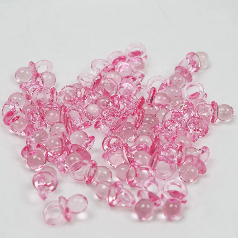 50Pcs Transparent Acrylic Mini Pacifier Baby Shower Girl Boy Birthday Holiday Party Table Decoration Supplies Game Decoration