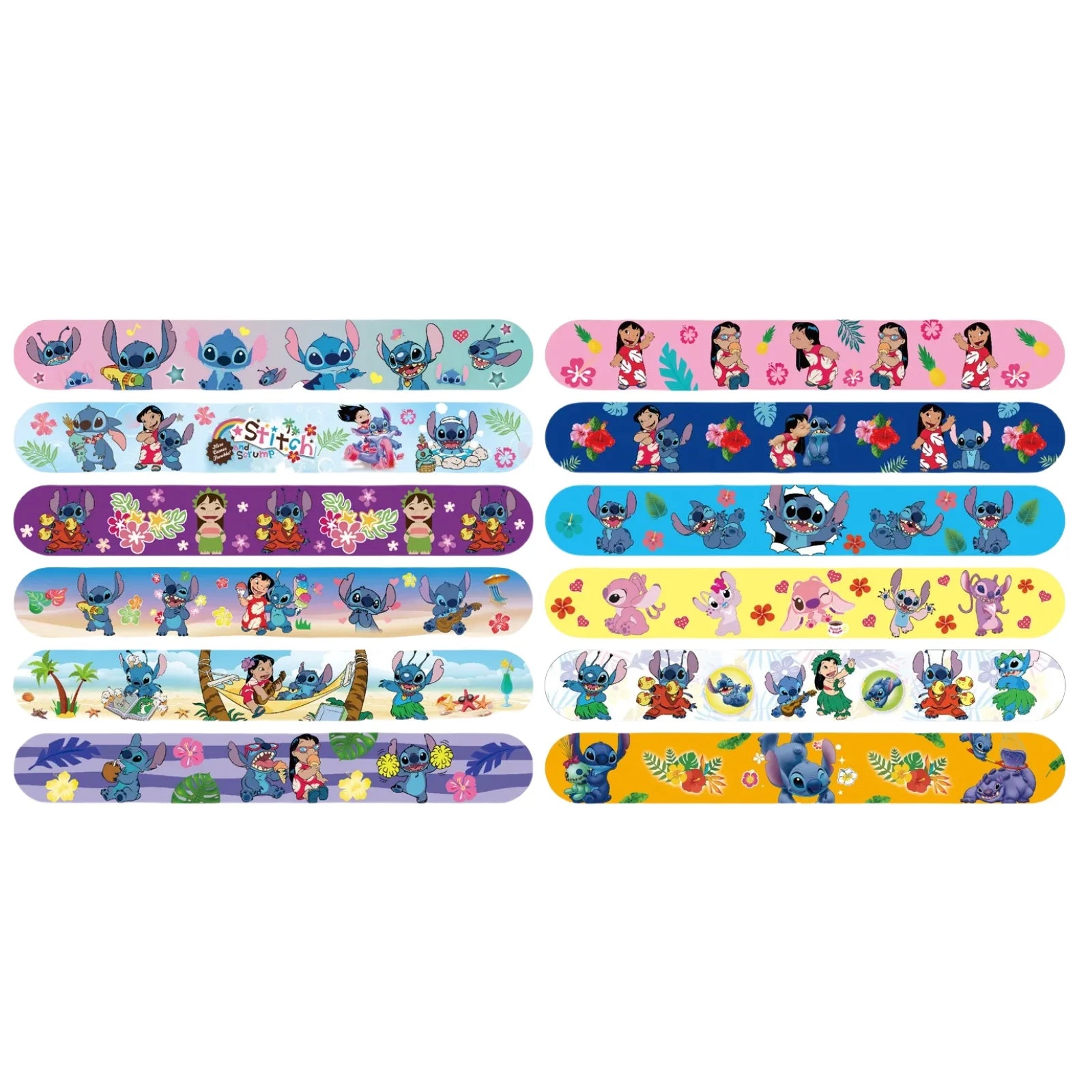12PCS Lilo&Stitch Toys Stitch Bracelet Wristbands A Aariety Of Anime Doll Characters Children pat circle Educational Birthday Gi