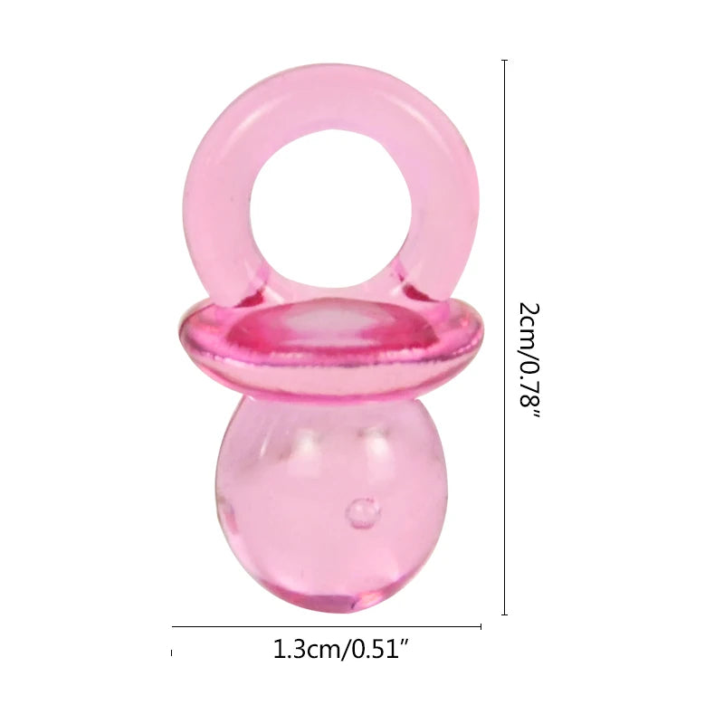 50pcs Mini Acrylic Blue Pink Pacifier Nipple Gender Reveal Table Scatter for Baby Shower Kids Birthday Party Decoration Supplies