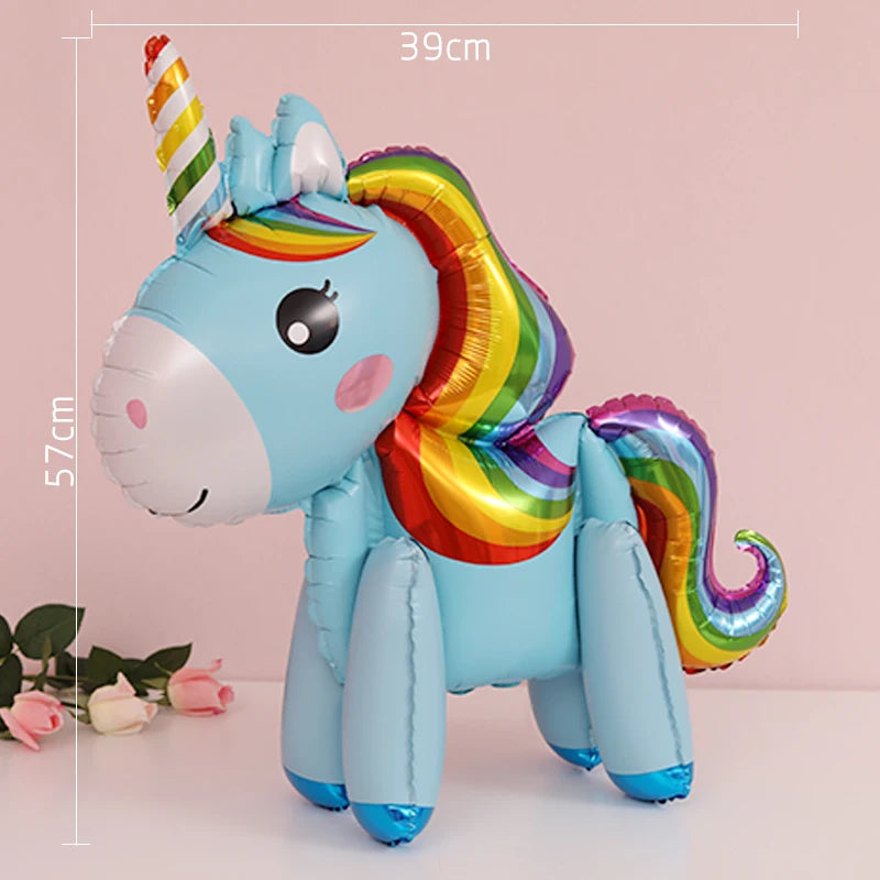 Baby Shower 3D Giant Unicorn Balloon Inflatable Rainbow Horse Balloons Kid Toy Unicorn Birthday Party Decoration Ballon Supplies