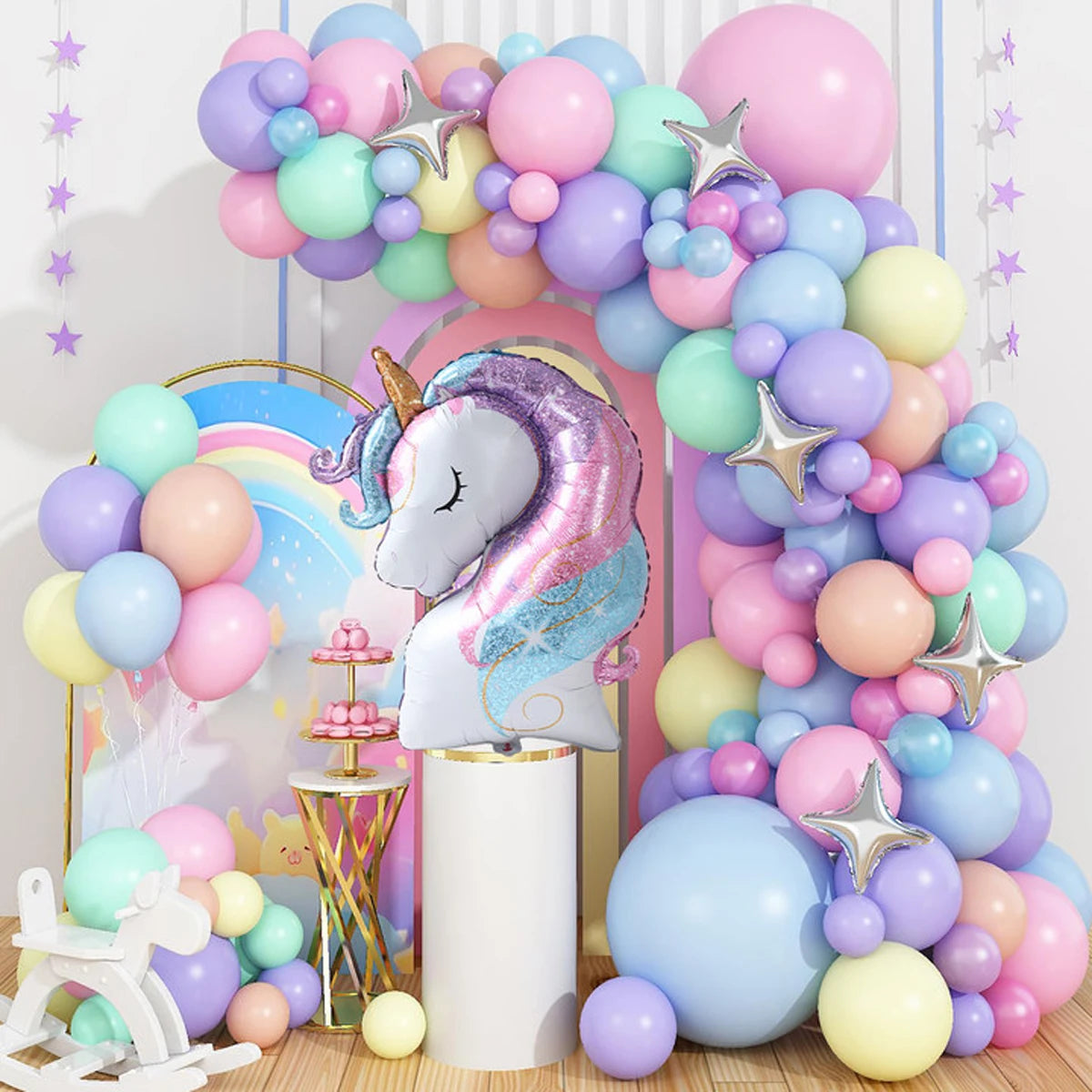 Rainbow Unicorn Disposable Tableware Happy 1st Birthday Party Decorations Kids Favors Gifts Unicorn Baby Shower Girls Supplies