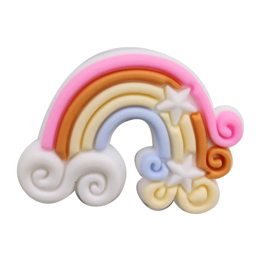 1Pcs PVC Hair Dryer Strawberry Cupcake Kids Shoe Charms Umbrella Crown Pink Series Buckle Clog Accessories Fit X-mas Gift