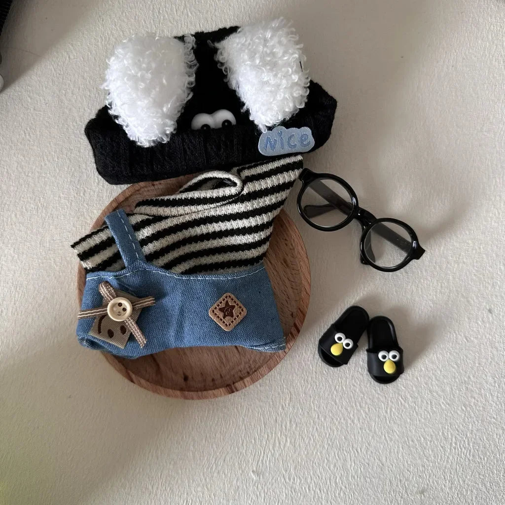 17cm labubu clothes outfit Plush doll clothes Macaron Cute Clothing DIY Kid Gift  Dog Clothes Hair accessories v1 v2 clothes
