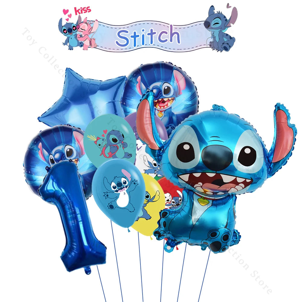 Lilo and Stitch Cartoon Children's Birthday Party Decoration Paper Plate Latex Foil Ballon Tablecloth Baby Shower Party Supplies