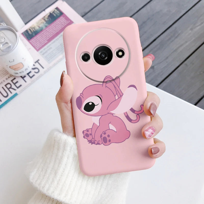 For Redmi A3 Phone Case Soft Silicone Shockproof Super cute Stitch Love?Cover For Xiaomi Redmi A3 Shell RedmiA3 A 3 Bumper Shell