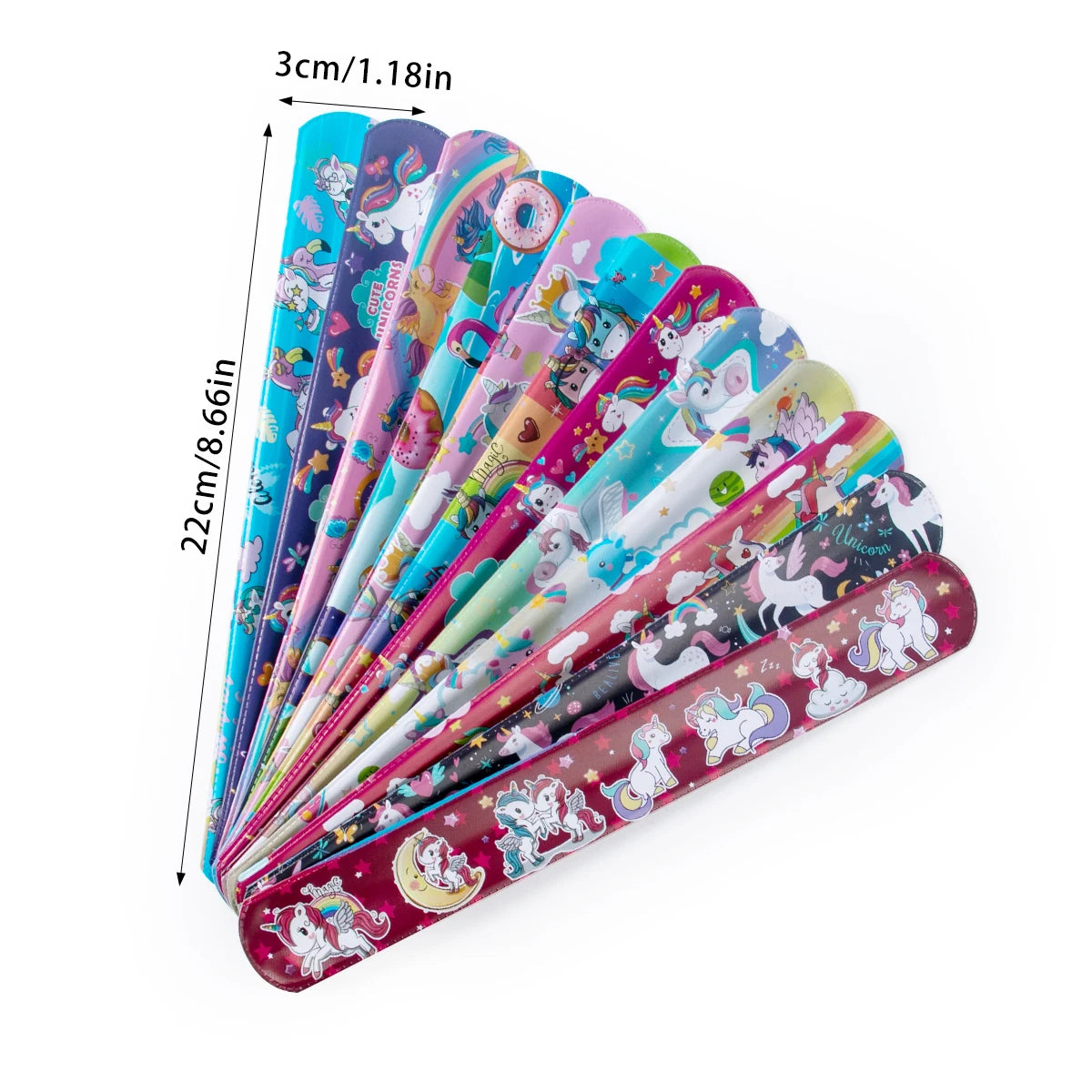 10pcs Cartoon Birthday Party Clap Circle Toy Kids Birthday Party Slap Bracelet Mermaid Dinosaur Unicorn Theme Party Gift