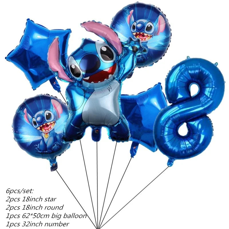 Lilo Stitch Party Supplies Paper Cup Plate Balloon Tablecloth Cake Toppers For Kid Boy Birthday Party Decoration Baby Shower