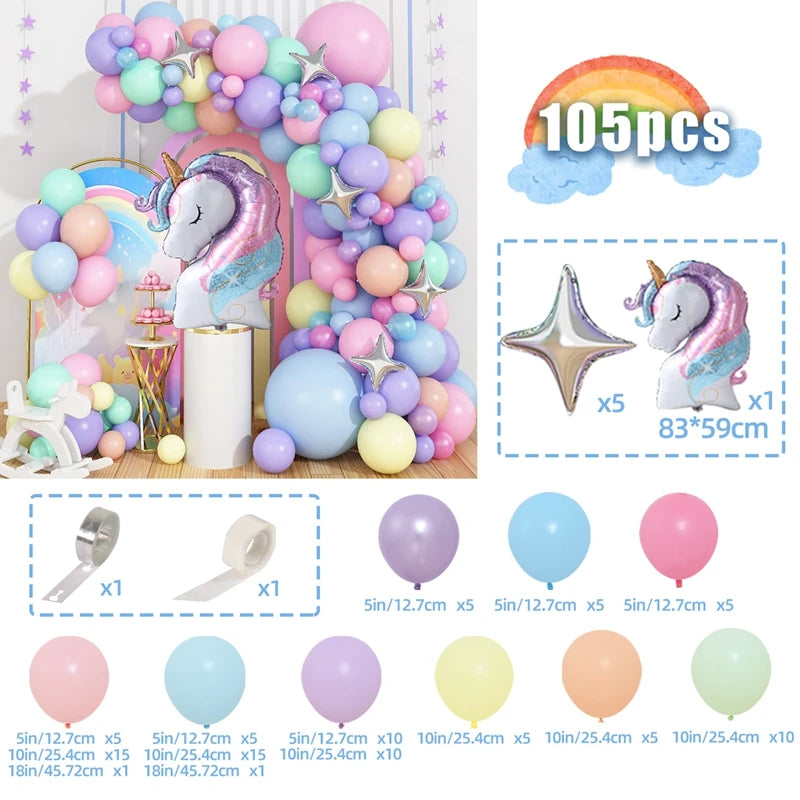 Rainbow Unicorn Disposable Tableware Happy 1st Birthday Party Decorations Kids Unicorn Theme Wedding Baby Shower Girls Supplies